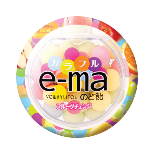 Uha E-ma Vitamin C & Xylitol Throat Candy Mix Fruits Flavours 33g