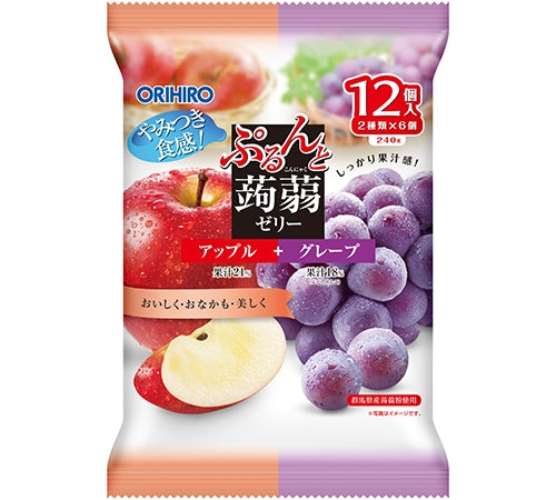 Orihiro Apple & Grape Konjac Jelly 12 Pieces