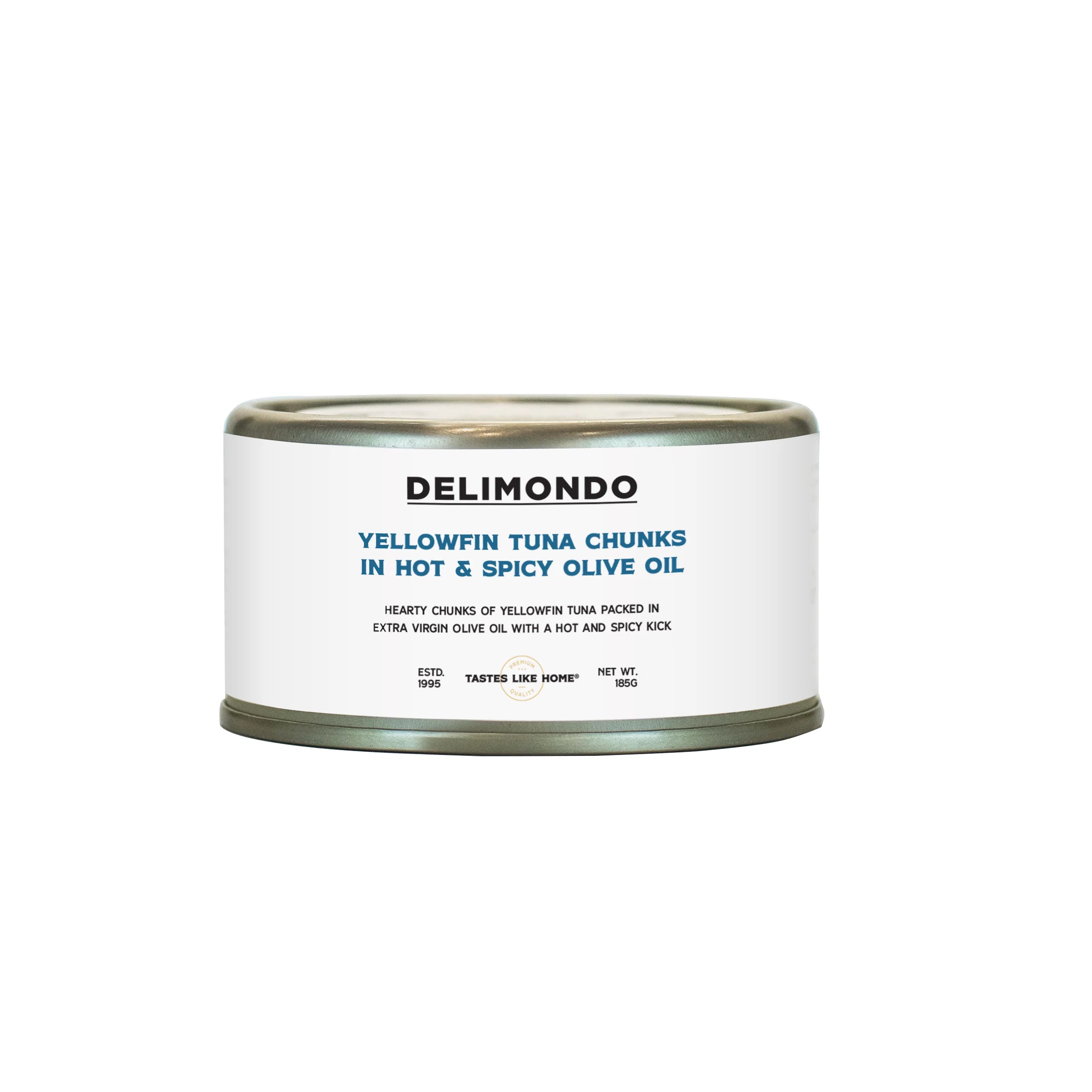 Delimondo Yellowfin Tuna Chunks in Hot & Spicy Olive Oil 185g