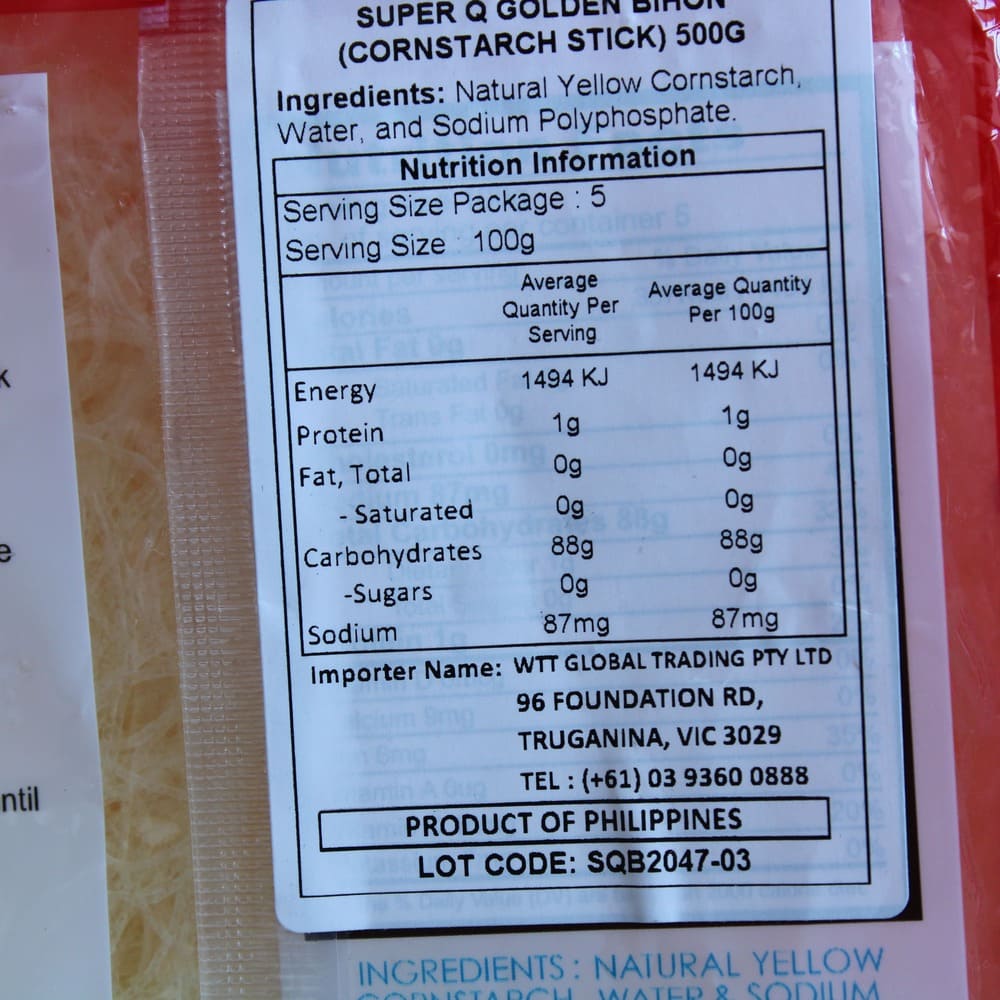 Super Q Golden Bihon Noodles 500g