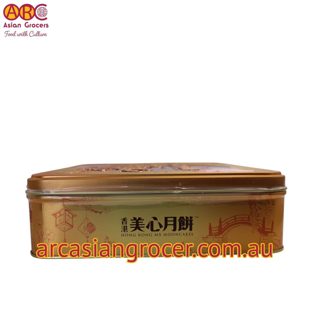 Meixin Hong Kong MX White Lotus Seed Paste Mooncake with 3 Egg Yolks 4 Pieces (Best Before: 20-10-2026)