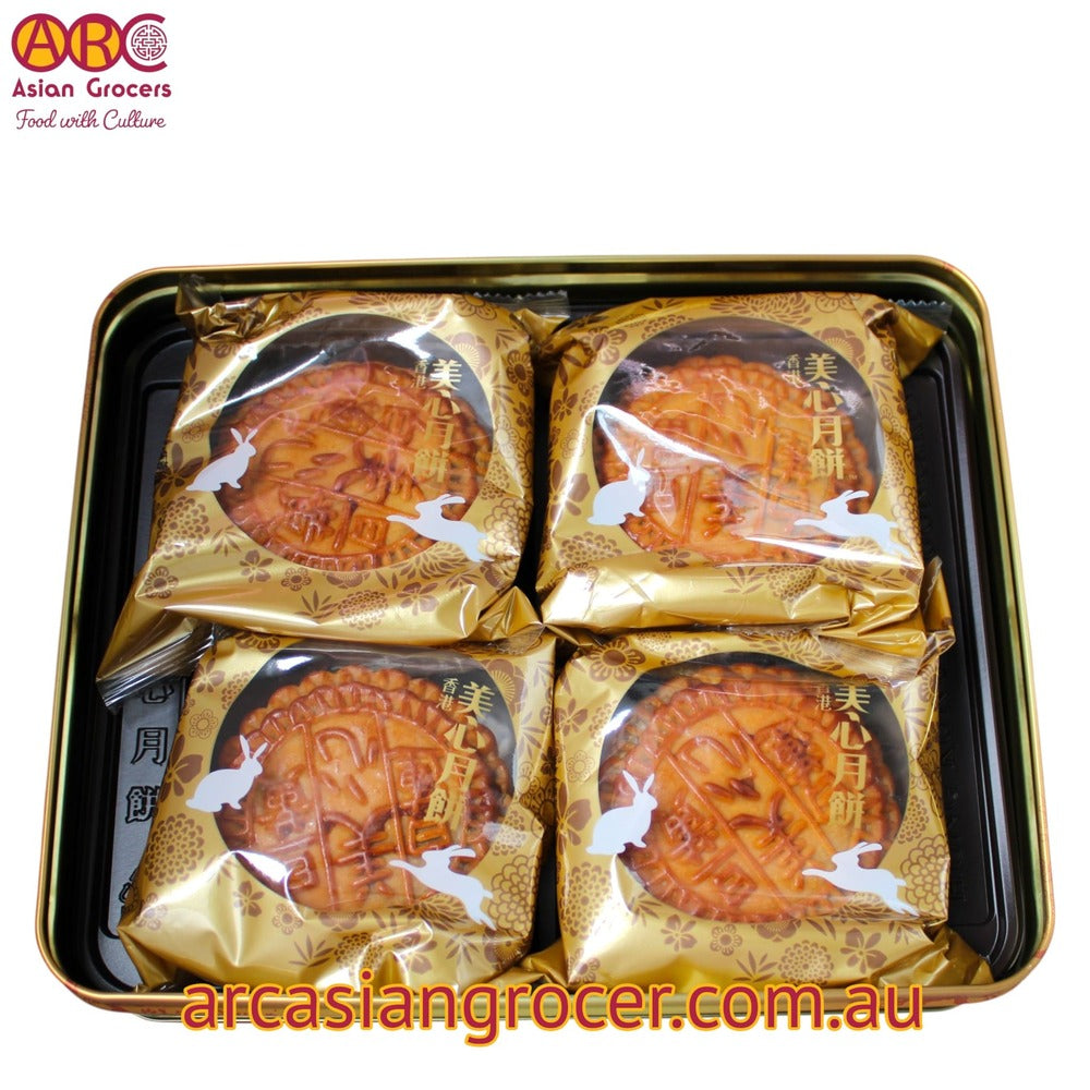 Meixin Hong Kong MX White Lotus Seed Paste Mooncake with Egg Yolk 4 Pieces (Best Before: 20-10-2026)