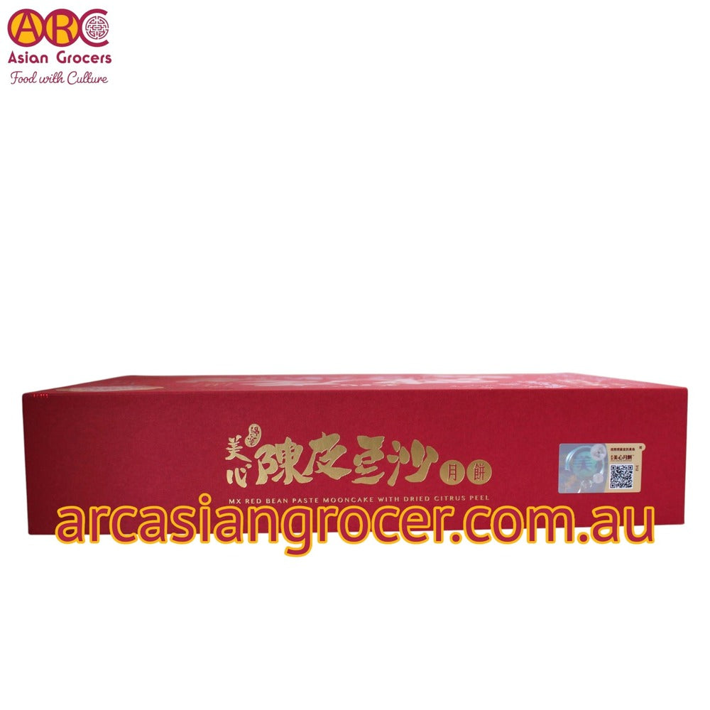 Meixin Hong Kong MX Red Bean Paste Mooncake with Dried Citrus Peel 4 Pieces (Best Before: 20-10-2026)