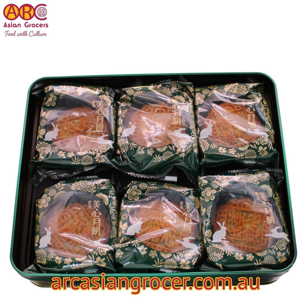 Meixin Hong Kong MX Low Sugar Lotus Seed Paste Mooncake with Egg Yolk 6 Pieces (Best Before: 20-10-2026)