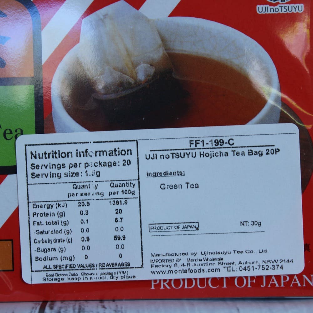 Ujinotsuyu Hojicha Roasted Japanese Tea 20 Sachets