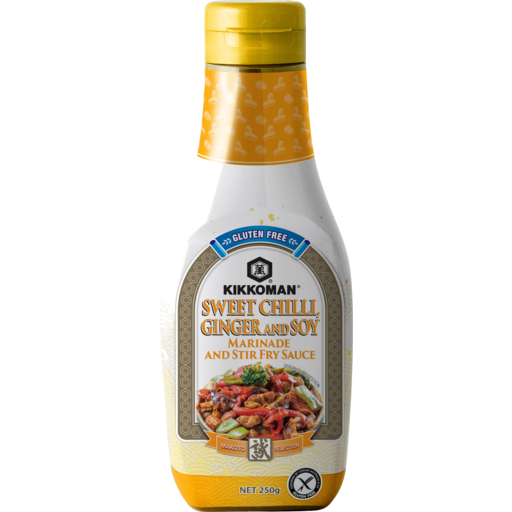 Kikkoman Sweet Chilli Ginger & Soy Marinade And Stir Fry Sauce 250g