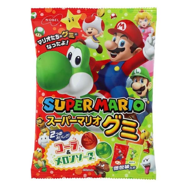 Nobel Super Mario Gummy (Fizzy Cola and Melon Soda Flavor) 85g