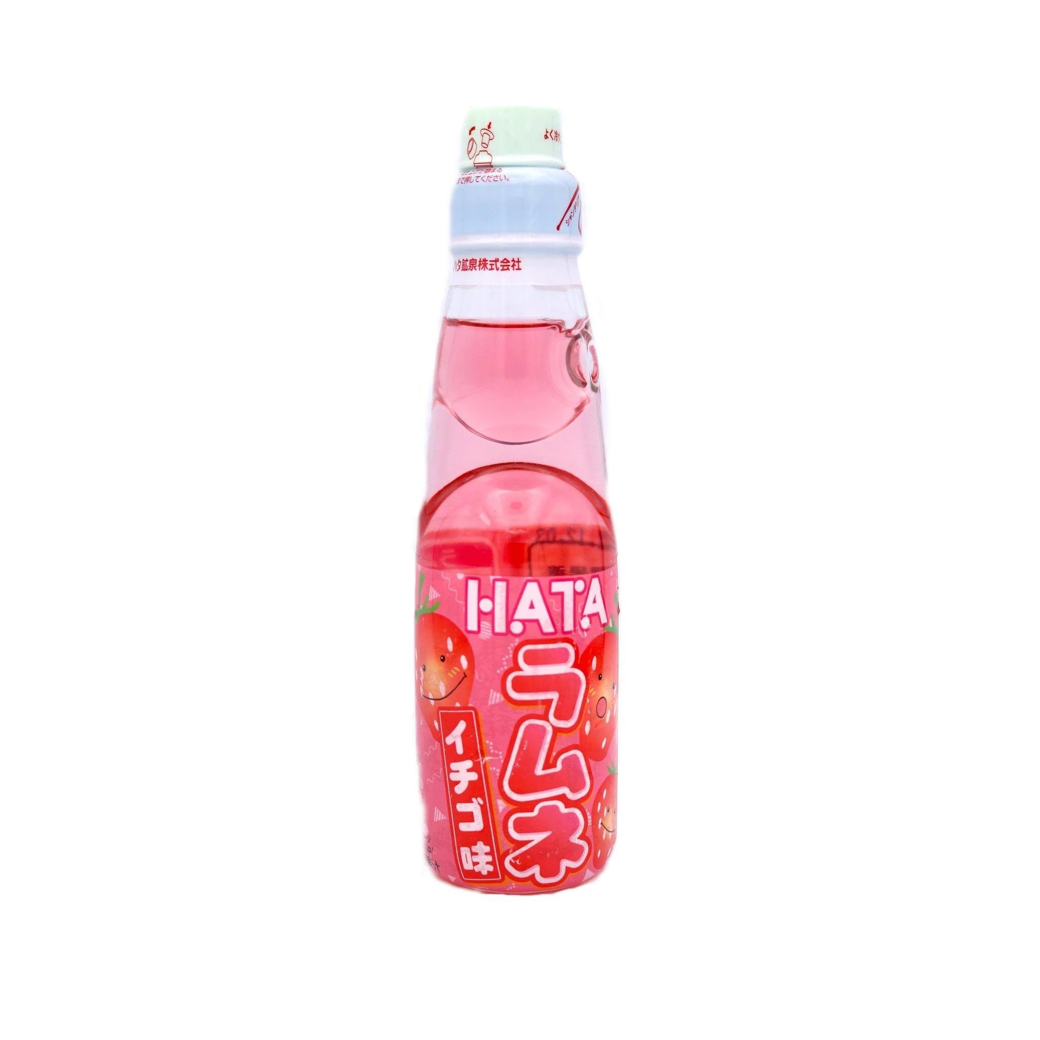 Hata Strawberry Flavour Ramune Soda 200ml (Glass Bottle)
