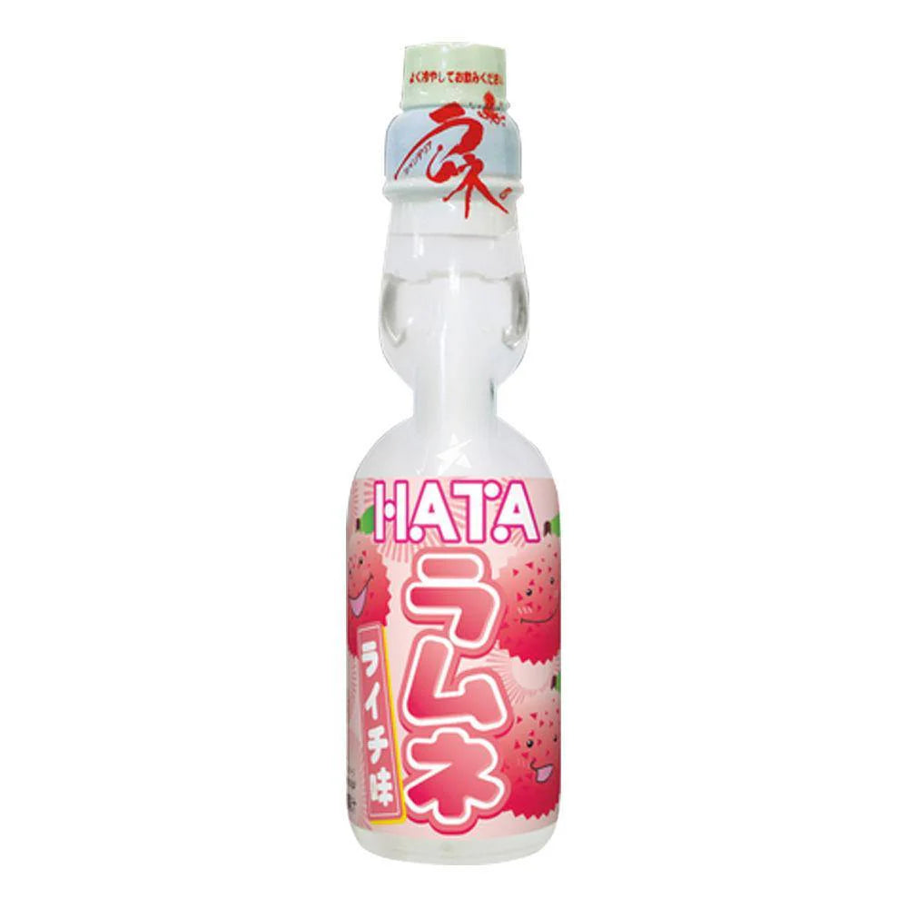 Hata Lychee Flavour Ramune Soda 200ml (Glass Bottle)