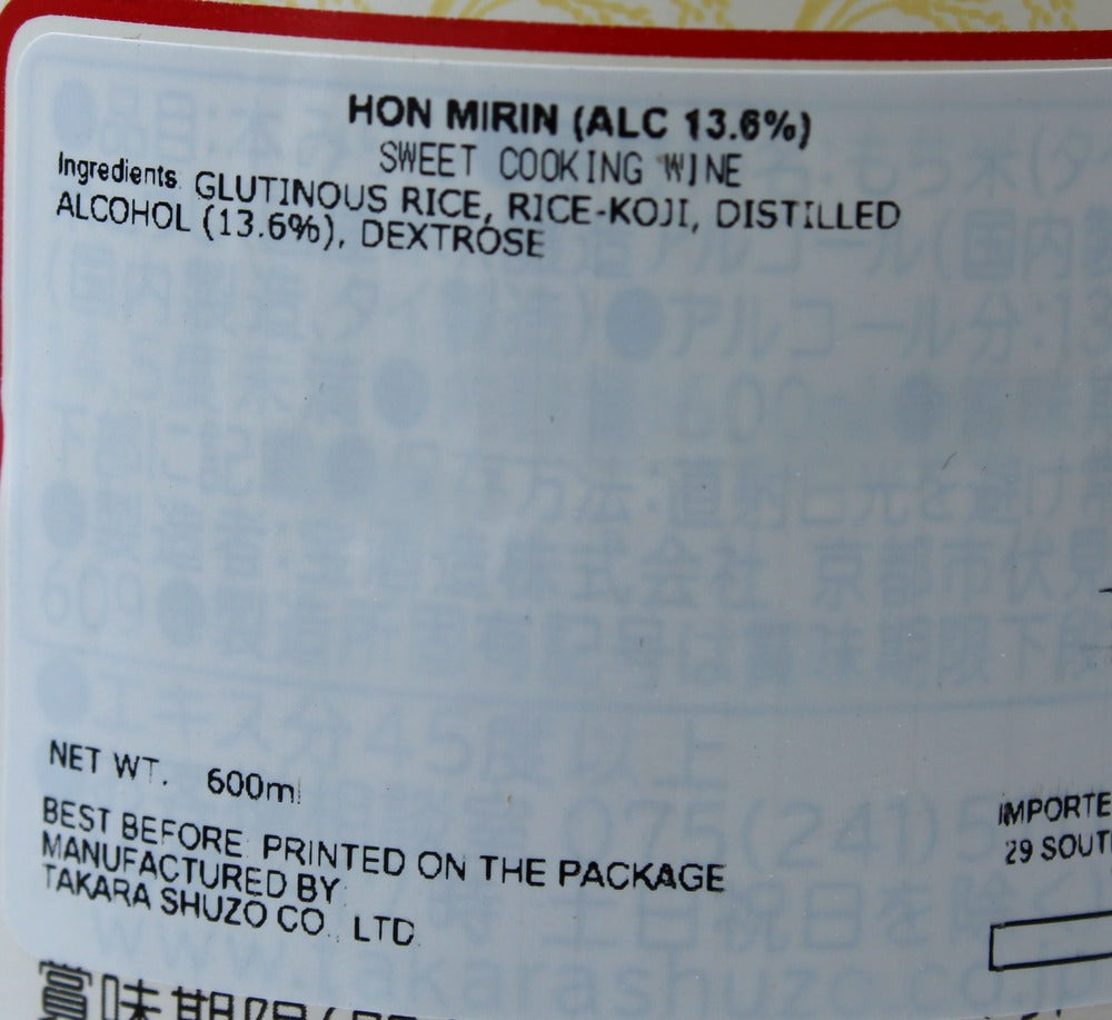 Takara Hon Mirin Rice Wine 600ml