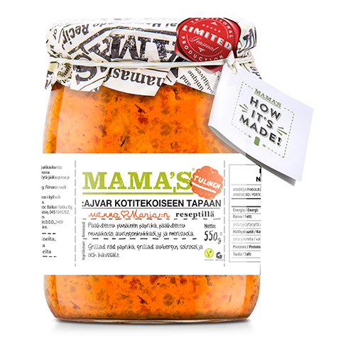 Mama's Ajvar Hot Roasted Red Pepper Spread 550g