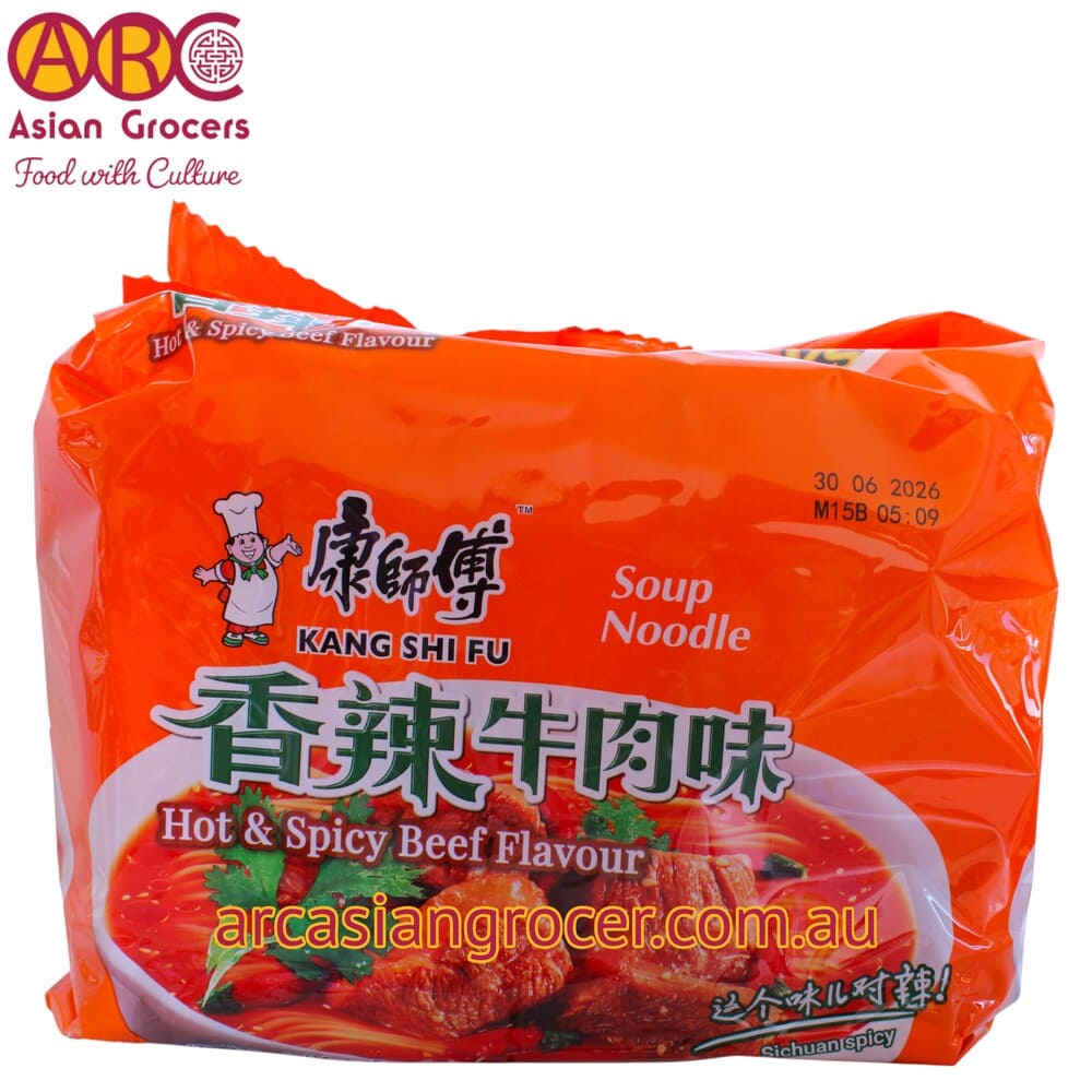 Kang Shi Fu Hot & Spicy Beef Flavour Instant Noodles 5 Packs