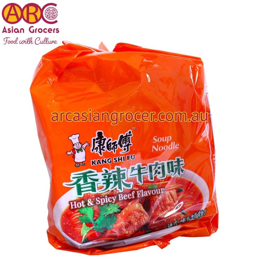 Kang Shi Fu Hot & Spicy Beef Flavour Instant Noodles 5 Packs