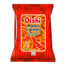 Oishi Spicy Flavour Prawn Crackers 65g (Best Before: 10-12-2026)