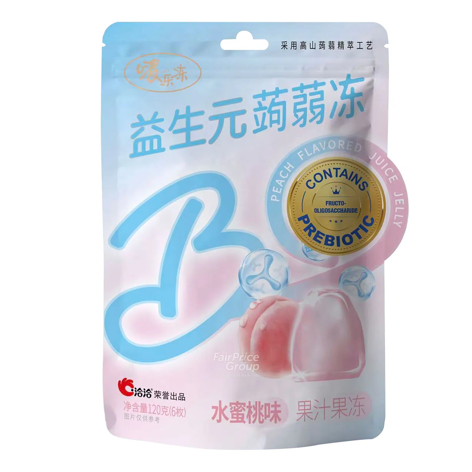 Chacha Peach Flavour Konjac Jelly 120g (Best before: 03-11-2026)