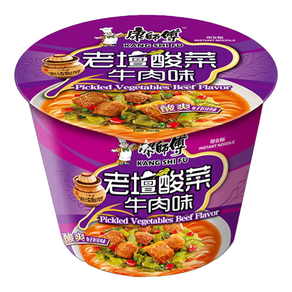 Kang Shi Fu Pickled Vegetables Beef Flavour Instant Noodles Bowl 122g