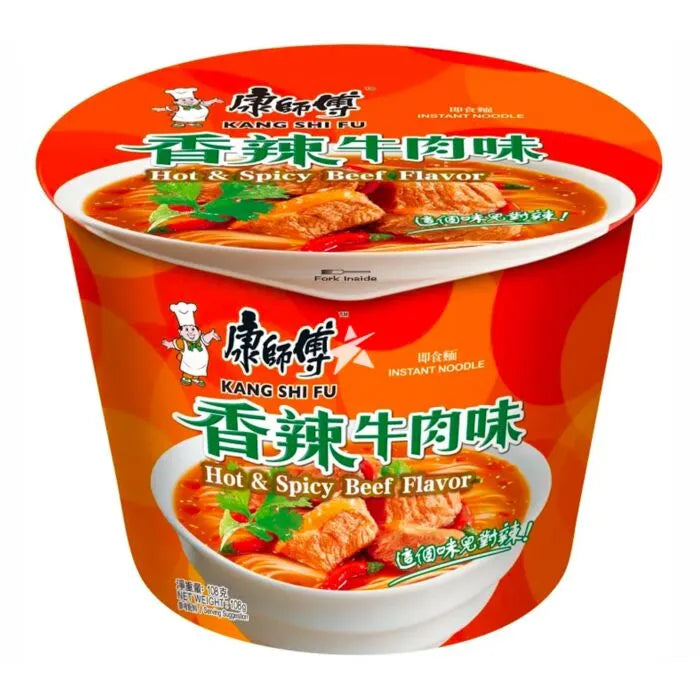 Kang Shi Fu Hot & Spicy Beef Flavour Instant Noodles Bowl 108g