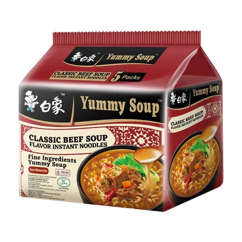 Baixiang Classic Beef Soup Flavour Instant Noodle 5 Packs (Best Before: 11-07-2027)