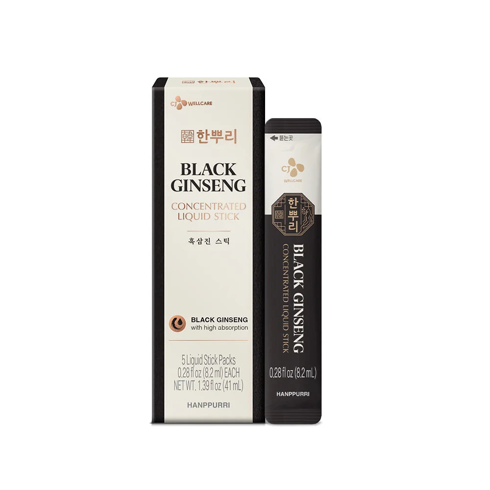 CJ Wellcare Black Ginseng Concentrated Liquid Sticks 8.2ml*5 (Best Before: 04-03-2028)
