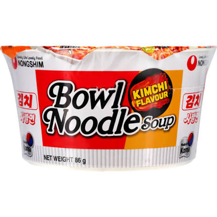Nongshim Kimchi Flavour Bowl Noodle Soup 86g (Best Before: 08-07-2027)