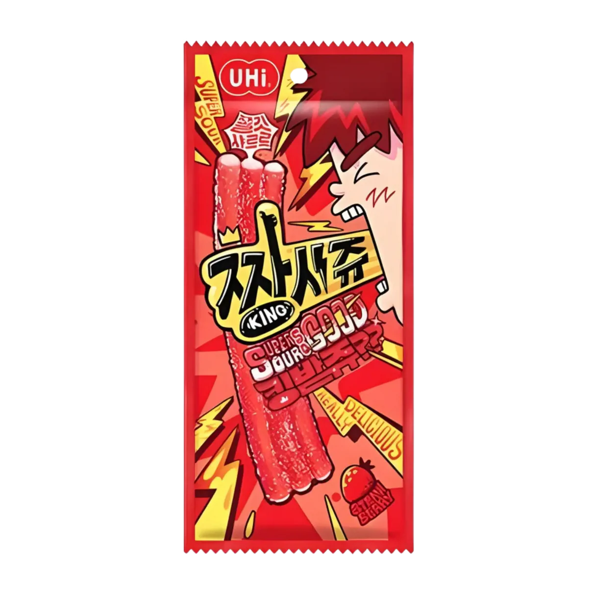 Ozzy Super Sour Jelly Straws Strawberry Flavour 40g