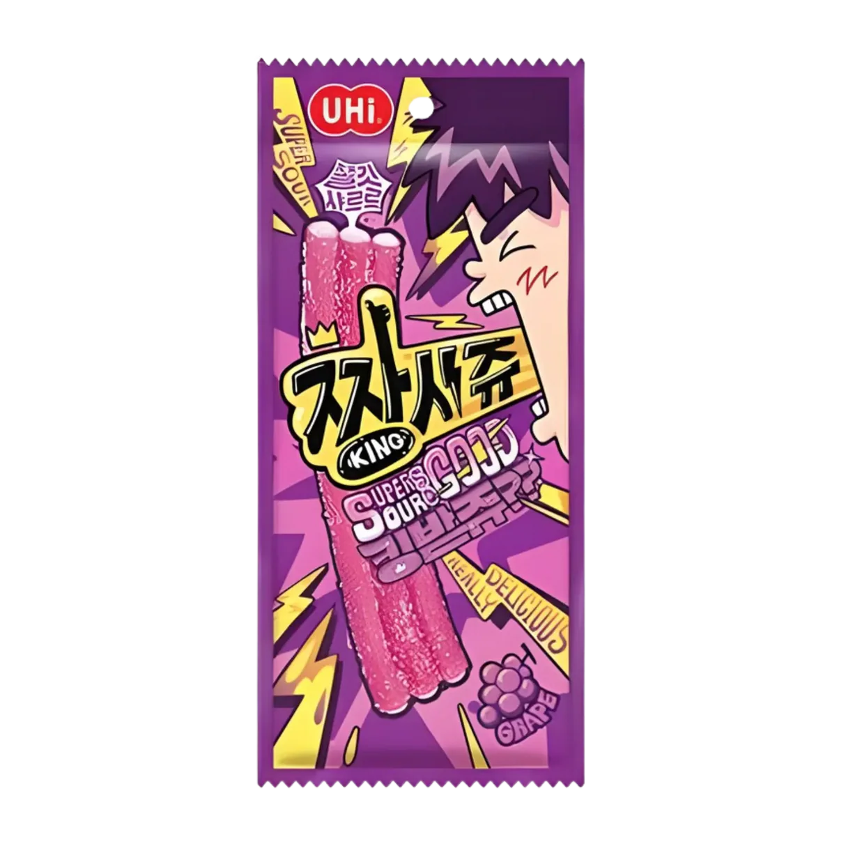 Ozzy Super Sour Jelly Straws Grape Flavour 45g