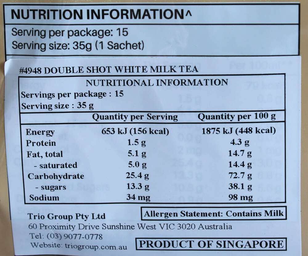 Gold Kili Double Shot White Milk Tea 15s*30g