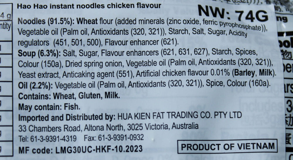 Acecook Hao Hao Instant Noodle Chicken Flavour 74g