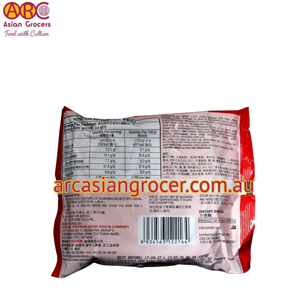 Acecook Hao Hao Tomyum Shrimp Flavour Instant Noodle 83g