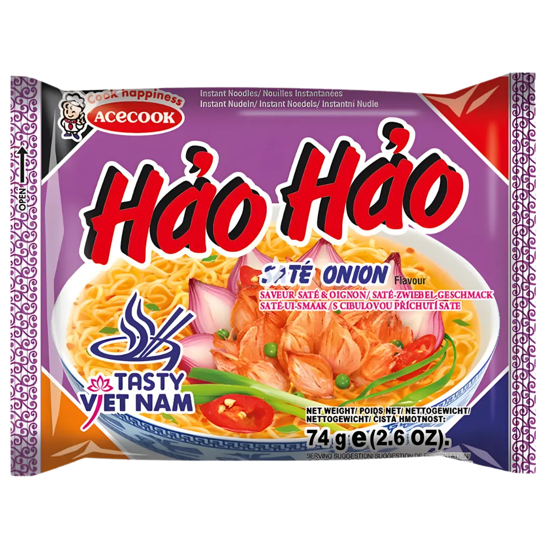 Acecook Hao Hao Instant Noodles Chilli Crispy Onion Flavour 75g
