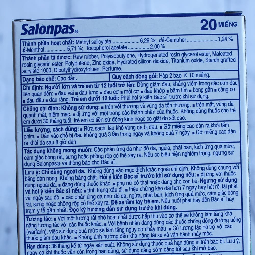 Hisamitsu Salonpas Pain Relief Patches 20PCS - Product of Vietnam