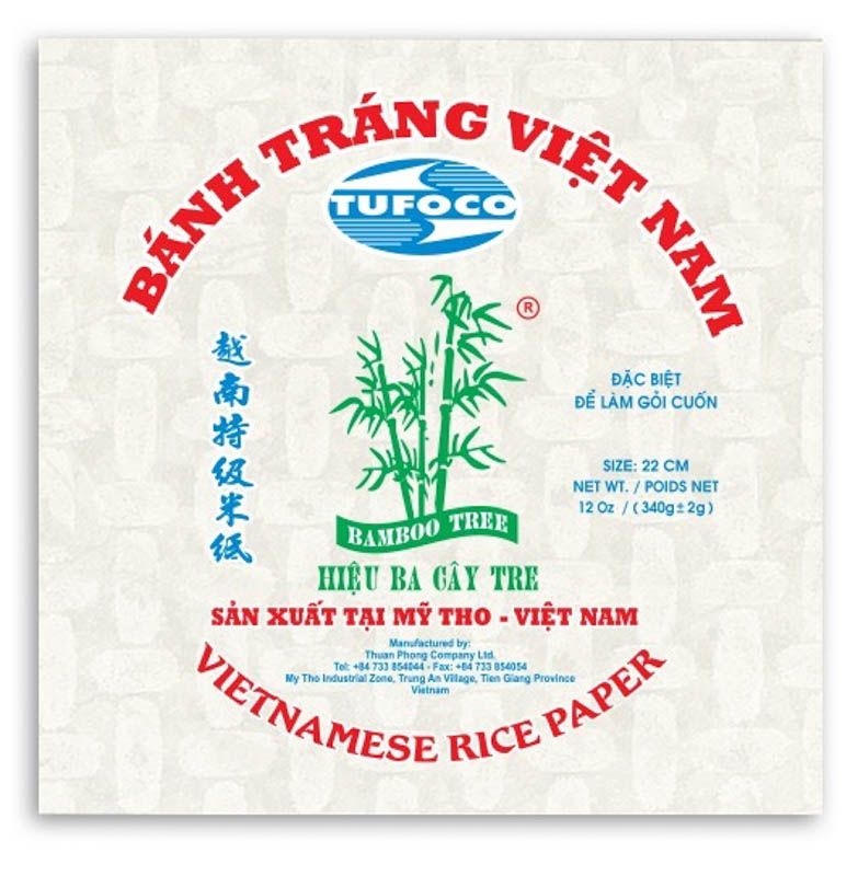 Tufoco Bamboo Tree Square Rice Paper 22cm 340g
