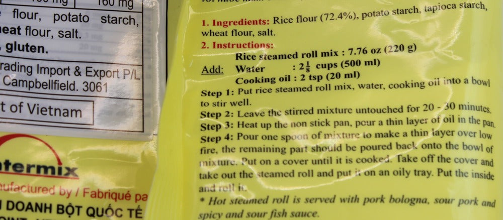Mikko Rice Steamed Roll Mix - Banh Cuon Huong Xua 220g