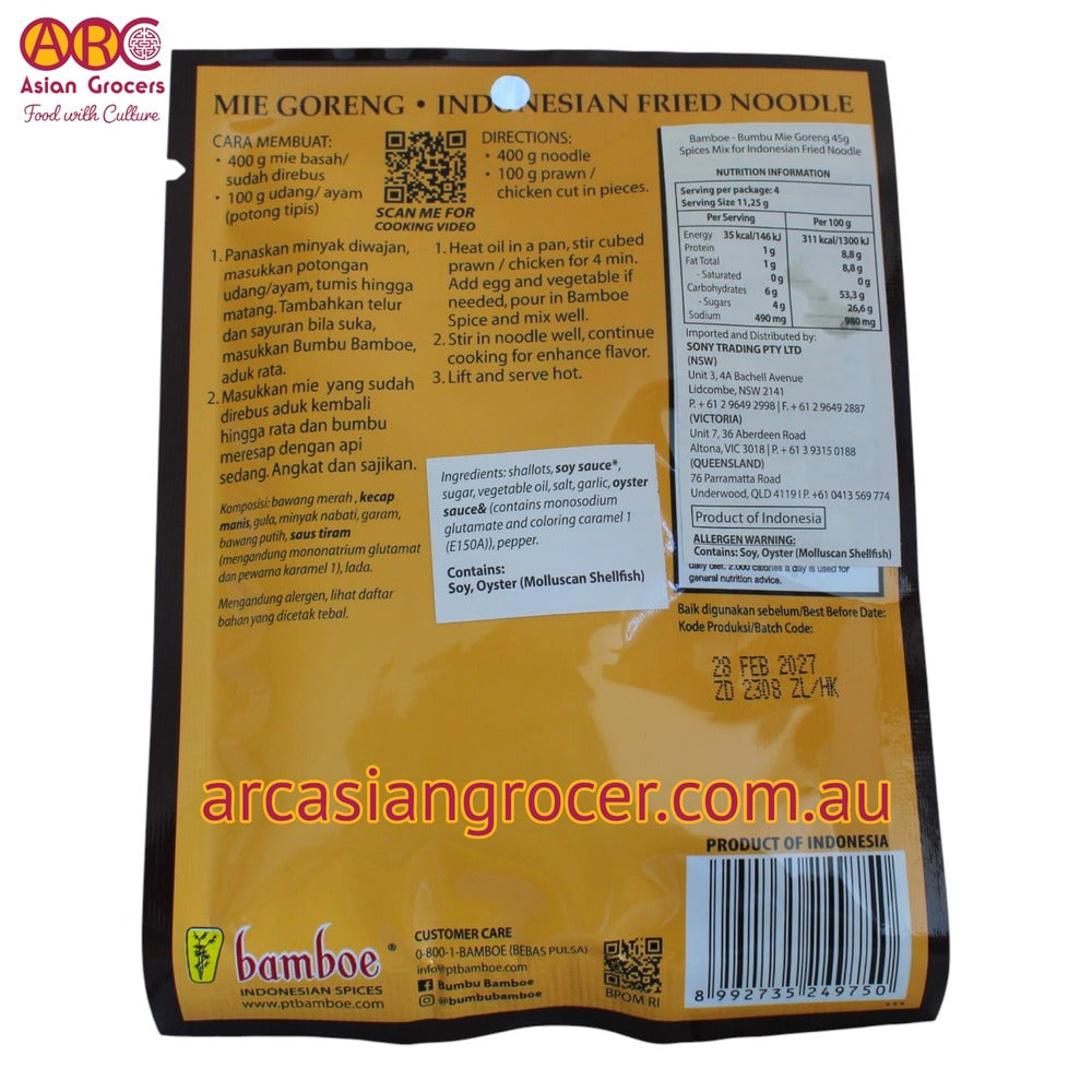 Bamboe Bumbu Mie Goreng (Indonesian Fried Noodle) 45g