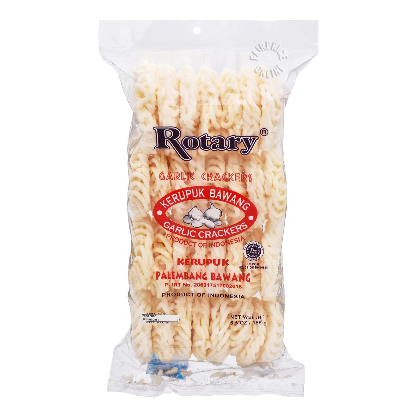 Rotary Kerupuk Bawang - Garlic Crackers 185g (Best Before: 05.01.2027)