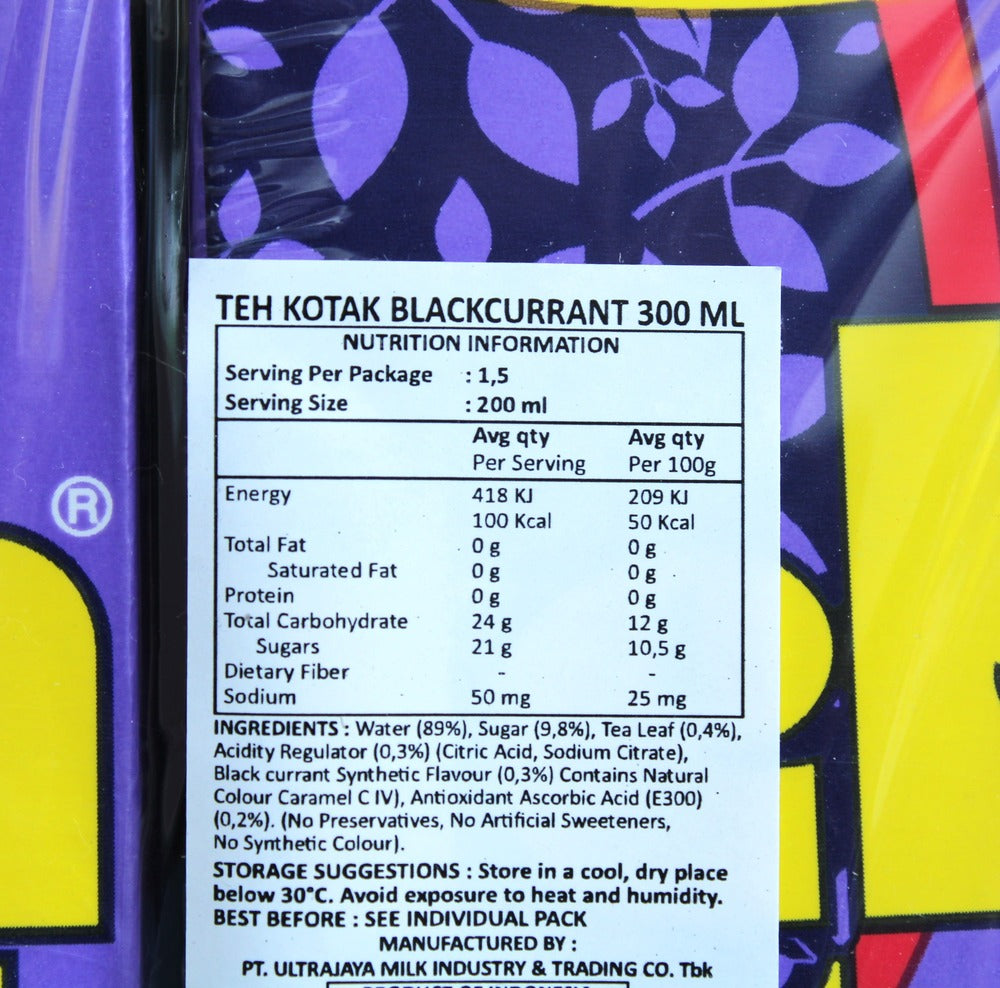 Ultra Teh Kotak Jasmine Tea Drink with Blackcurrant Flavour 6*330ml