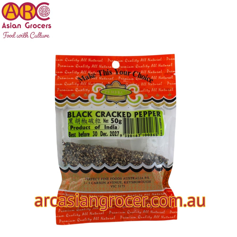 Perfect Fine Foods Black Pepper Cracked 50g