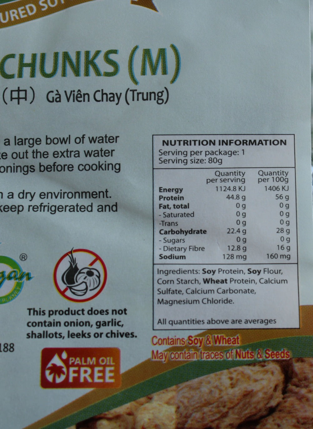 Vincent Vegetarian Food Soya Chunks (M) 80g