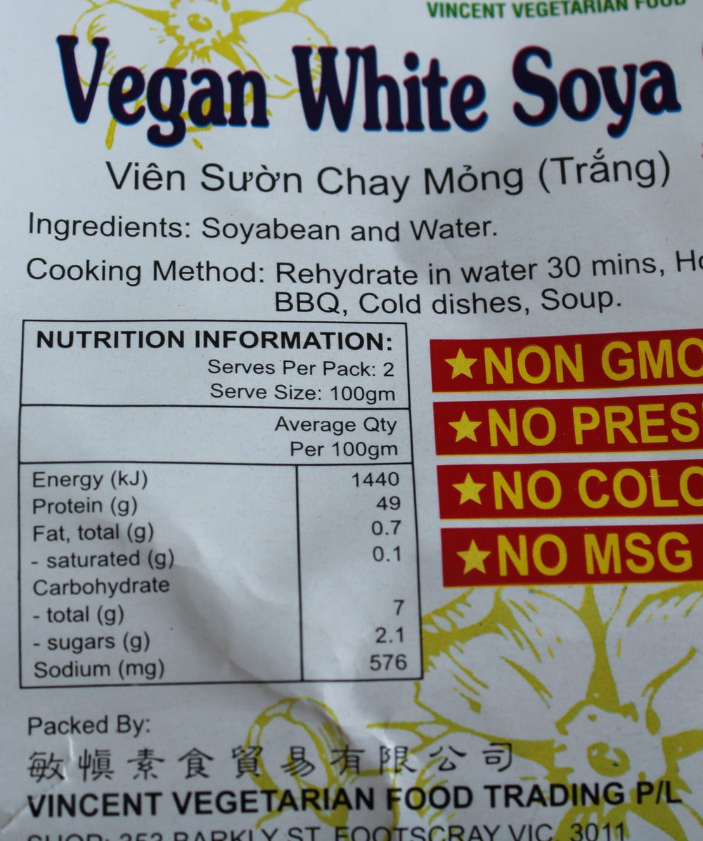 Vincent Vegetarian Food Vegan White Soya Slice (Thin) 80g