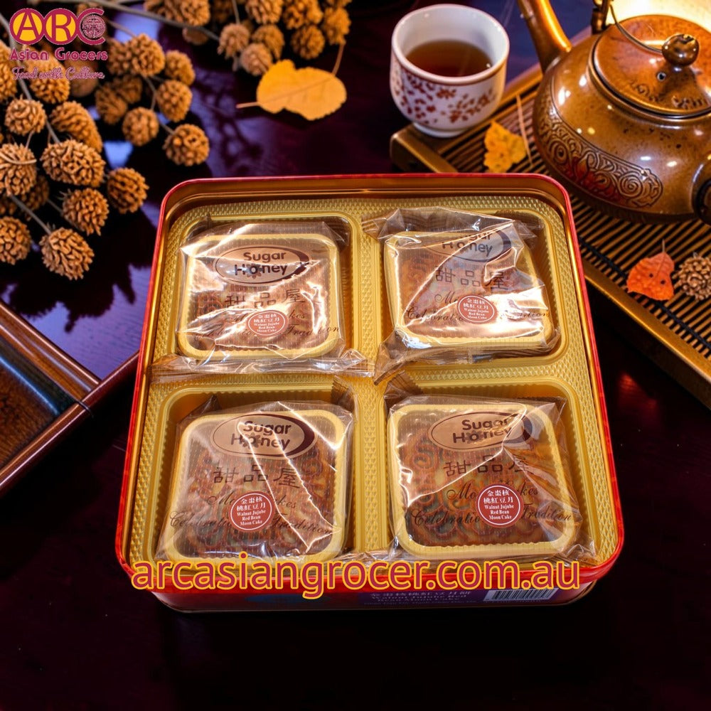 Sugar Honey Walnut Jujube Red Bean Mooncake 4 Pieces 750g (Best Before: 20-12-2026)