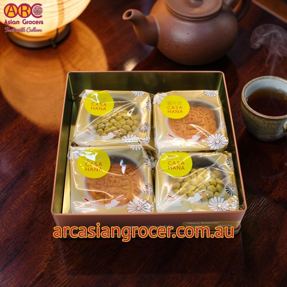 Casa Hana Peony Rhapsody Mooncake 4 Pieces (Best Before: 31-10-2026)