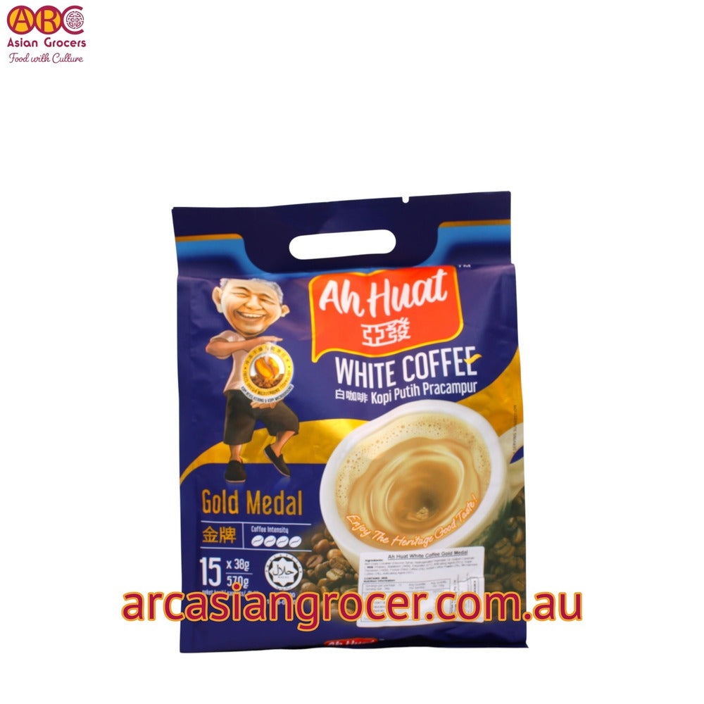 Ah Huat Instant Coffee 3-in-1 White Coffee Gold Medal 15 Sachets