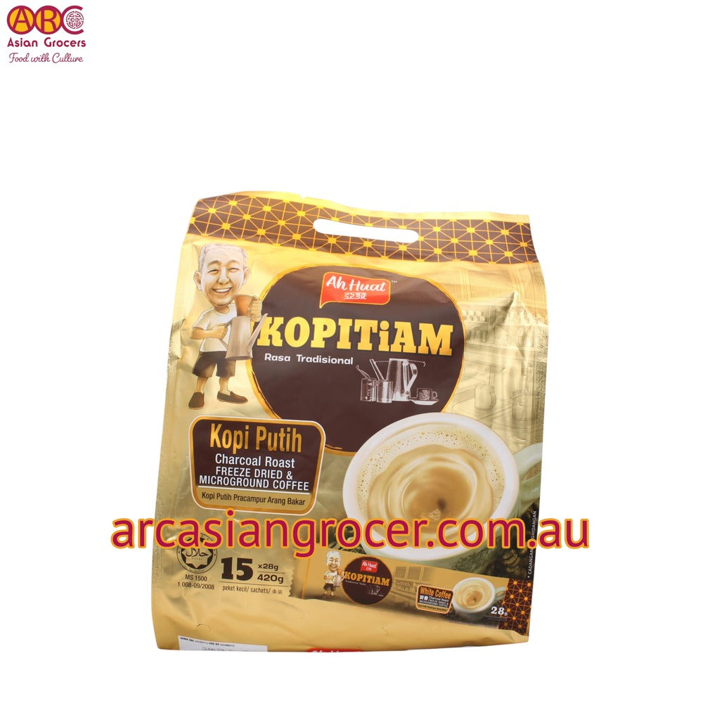 Ah Huat Kopitiam Traditional Taste White Coffee Charcoal Roast 15 Sachets