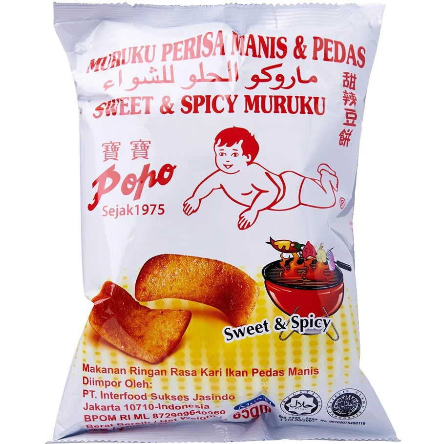 Popo Muruku Sweet & Spicy Flavour Fish Muruku 60g (Best Before: 27-03-2027)