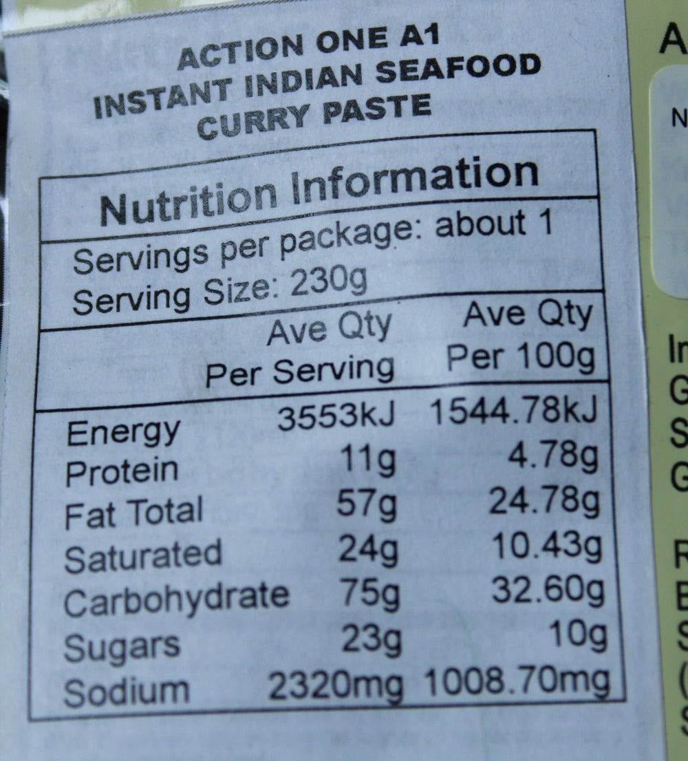 Action 1 Instant Indian Seafood Curry Paste 230g