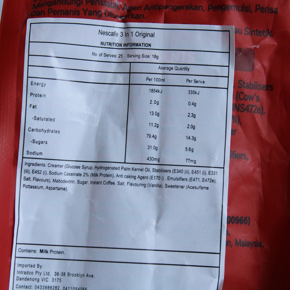Nescafe Original 3 In 1 Instant Coffee 25 Sachets