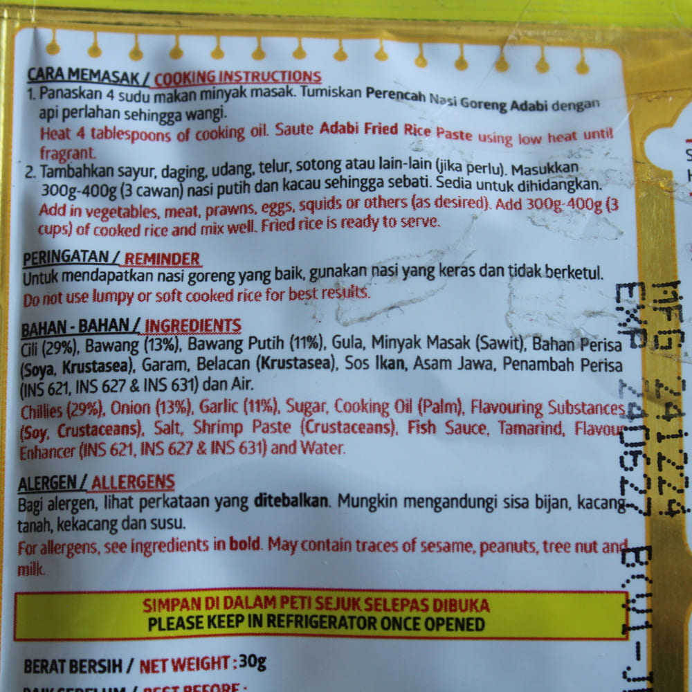 Adabi Perencah Nasi Goreng Fried Rice Paste 30g