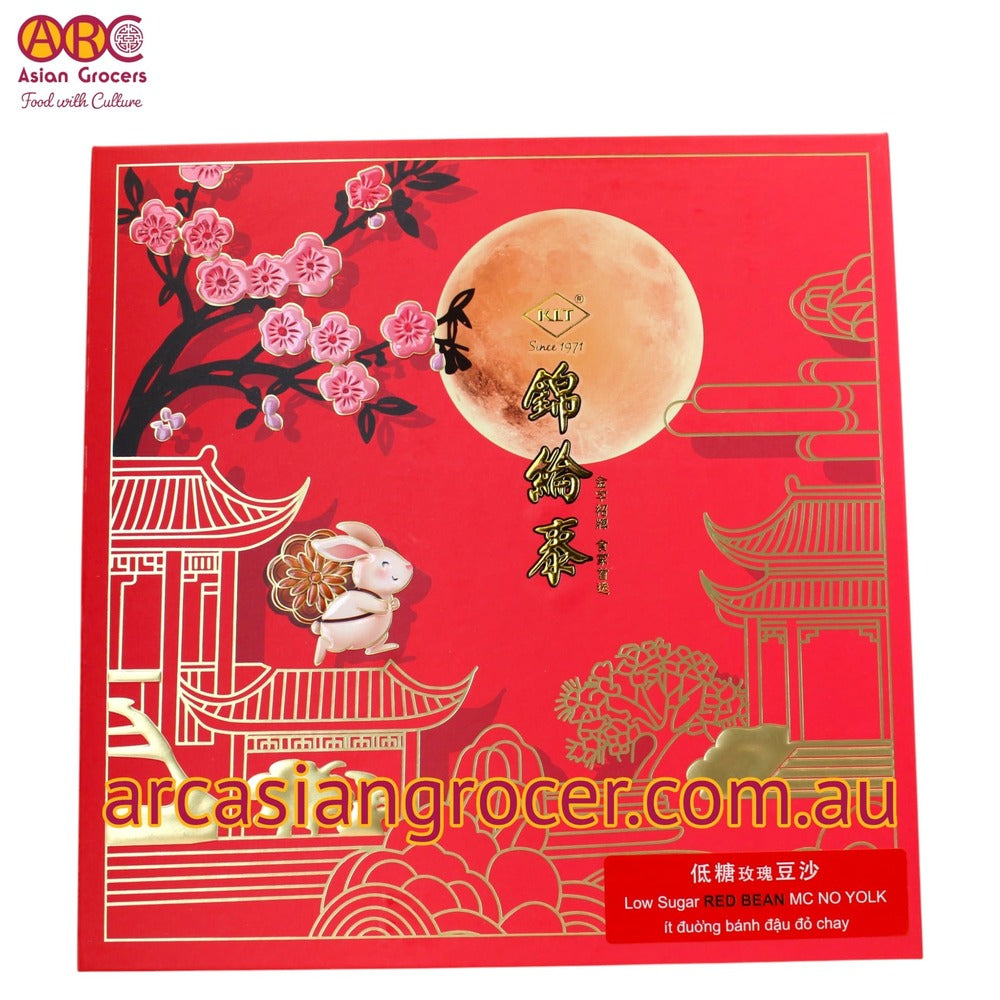KLT Low Sugar Red Bean No Yolk Mooncake 4 Pieces (Best Before: 31-12-2026)