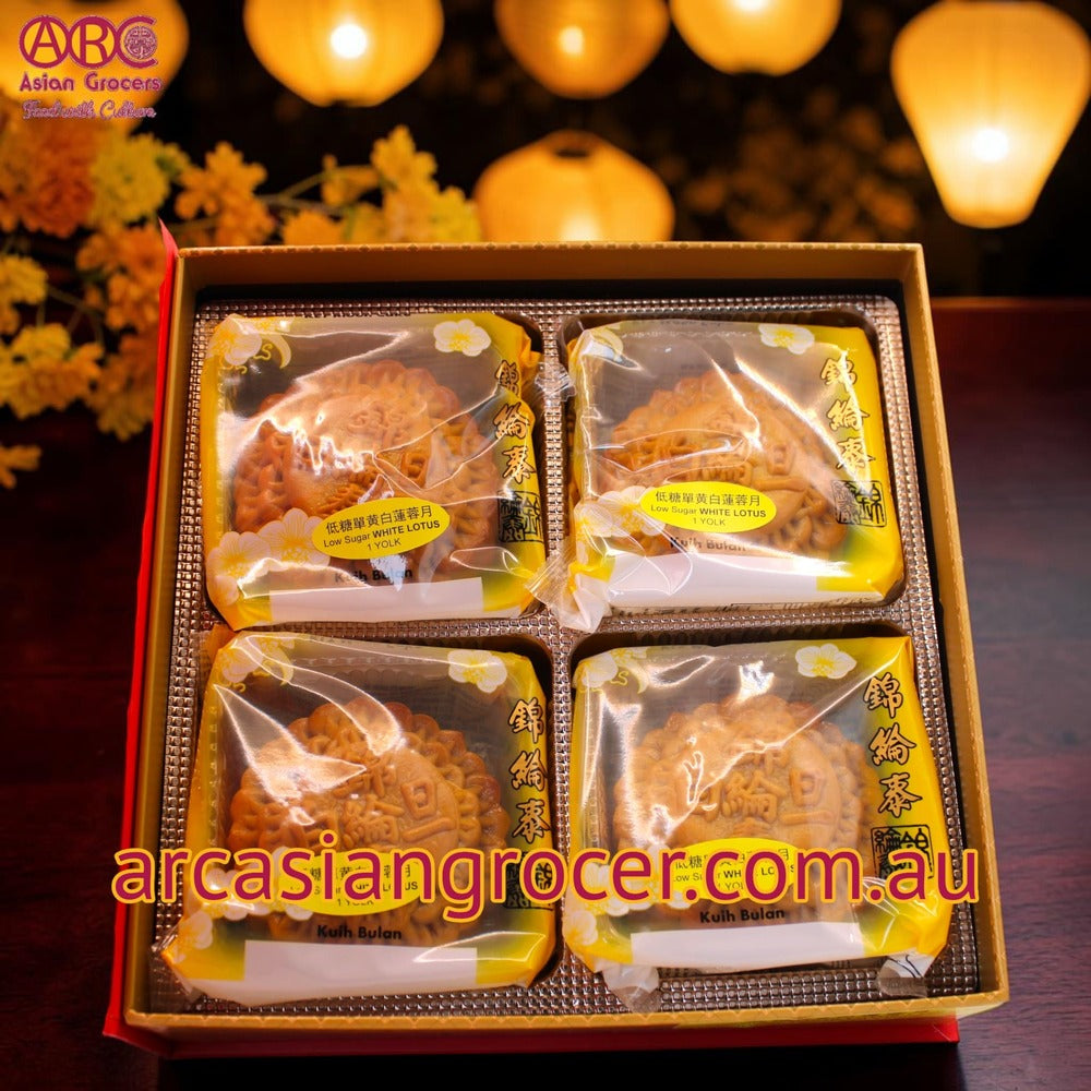 KLT Low Sugar White Lotus with 1 Yolk Mooncake 4 Pieces (Best Before: 31-12-2026)