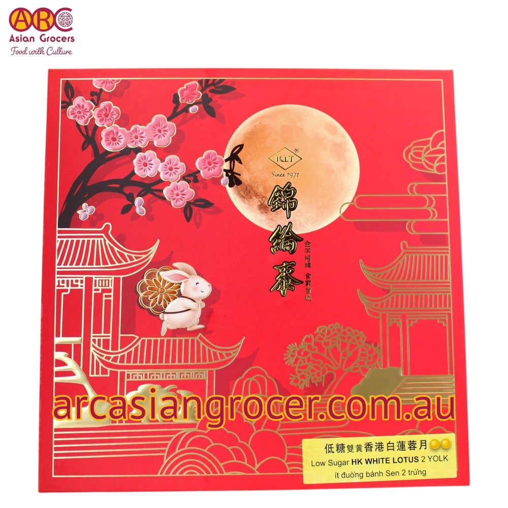 KLT Low Sugar White Lotus with 2 Yolk Mooncake 4 Pieces (Best Before: 31-12-2026)